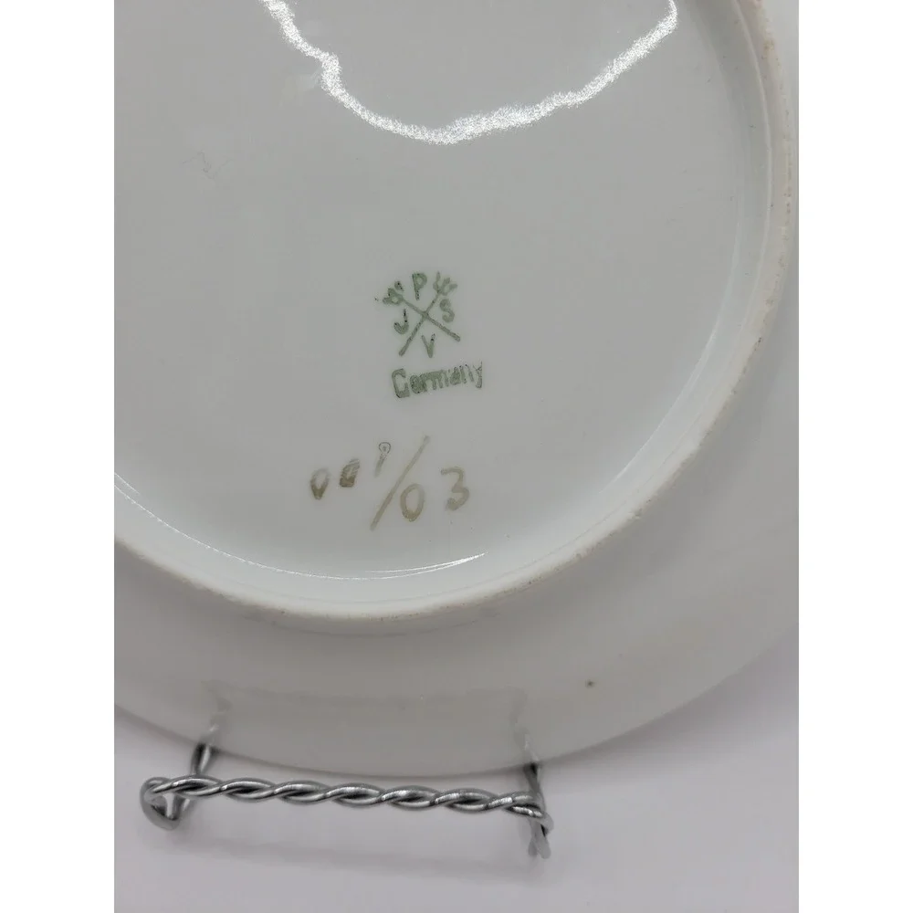 Antique‎ Seltmann Vohenstrauß Bavaria Rose Plate - Greek Key Border
